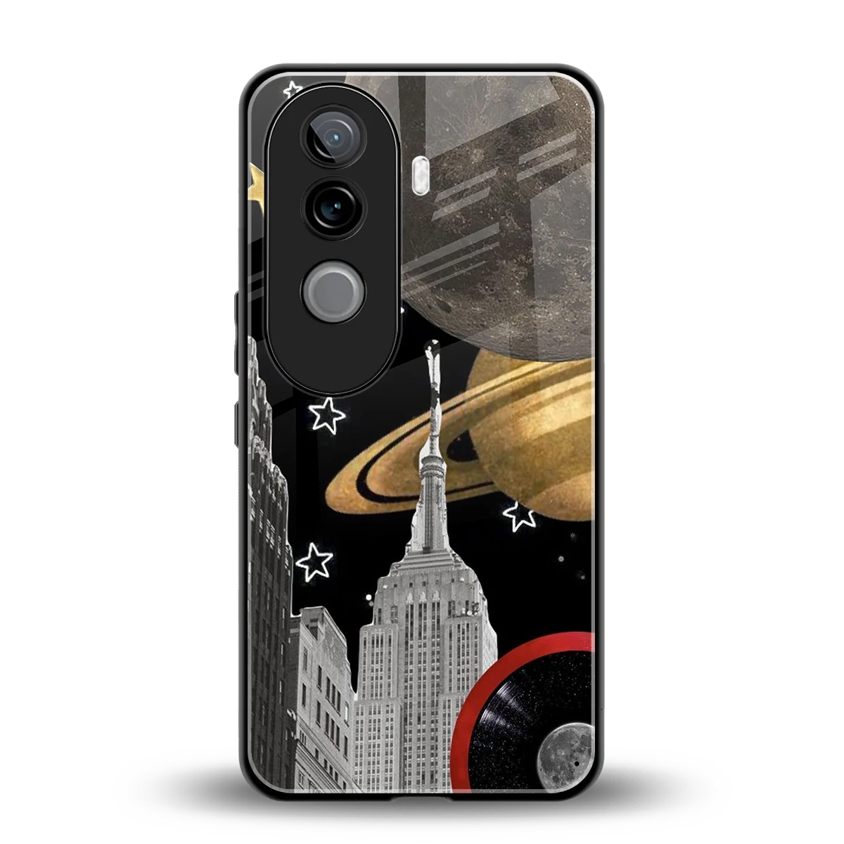 City Cosmos back phone cover | glass case for vivo v40e