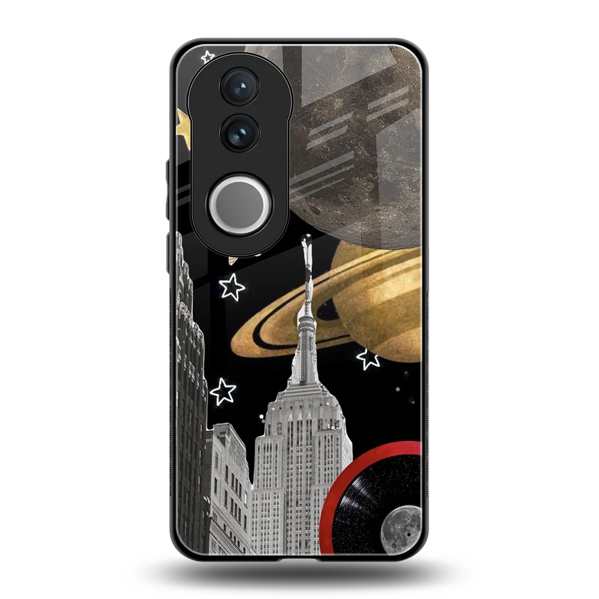 City Cosmos back phone cover | glass case for vivo v50