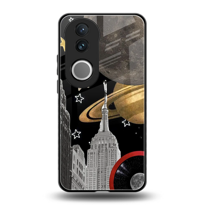 City Cosmos back phone cover | glass case for vivo v50