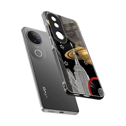 City Cosmos sleek vivo v50 cover with tempered glass back and TPU edges