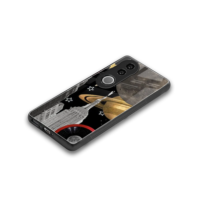 City Cosmos stylish phone case for vivo v50 | glossy glass and slim fit