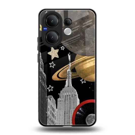 City Cosmos back phone cover | glass case for vivo v60