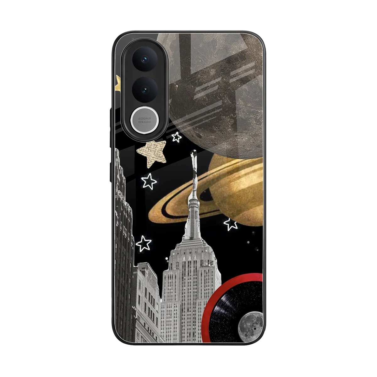 City Cosmos back phone cover | glass case for vivo v70 fe