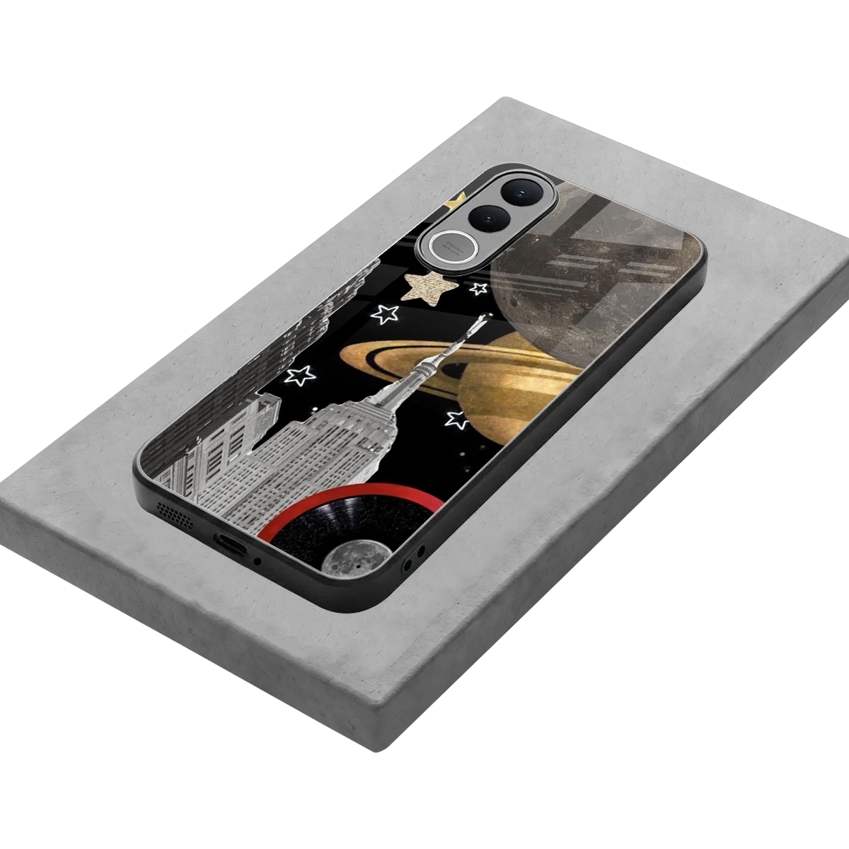 City Cosmos stylish phone case for vivo v70 fe | glossy glass and slim fit