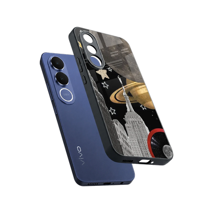 City Cosmos sleek vivo v70 fe cover with tempered glass back and TPU edges