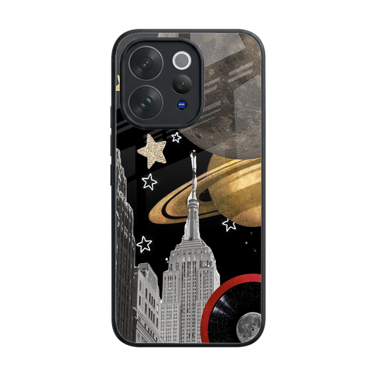 City Cosmos back phone cover | glass case for vivo v70