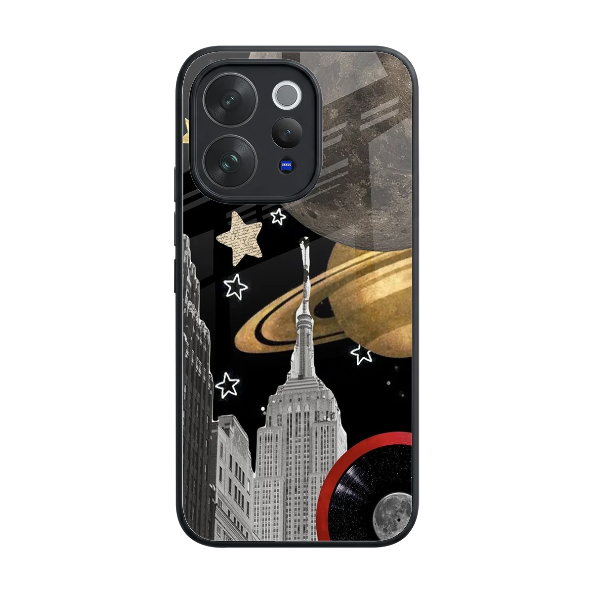 City Cosmos back phone cover | glass case for vivo v70 elite