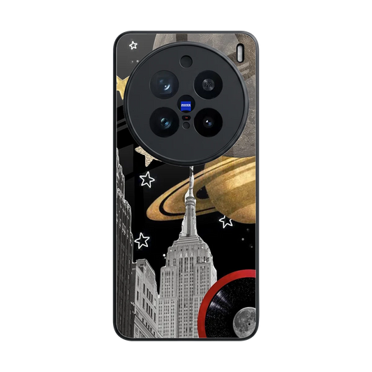City Cosmos back phone cover | glass case for vivo x200 pro