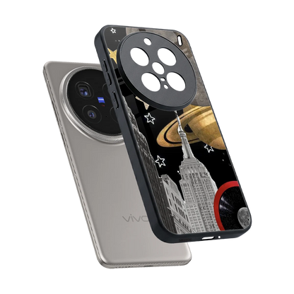 City Cosmos sleek vivo x200 pro cover with tempered glass back and TPU edges
