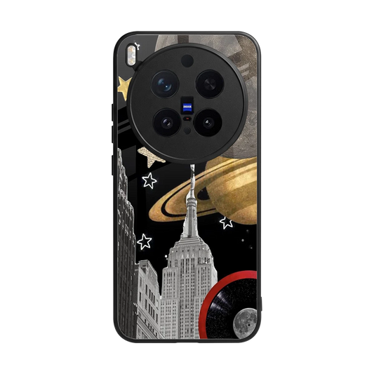 City Cosmos back phone cover | glass case for vivo x300 pro