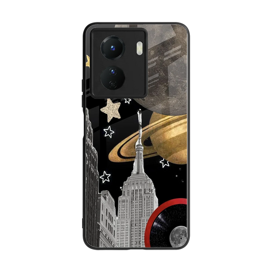 City Cosmos back phone cover | glass case for vivo y16