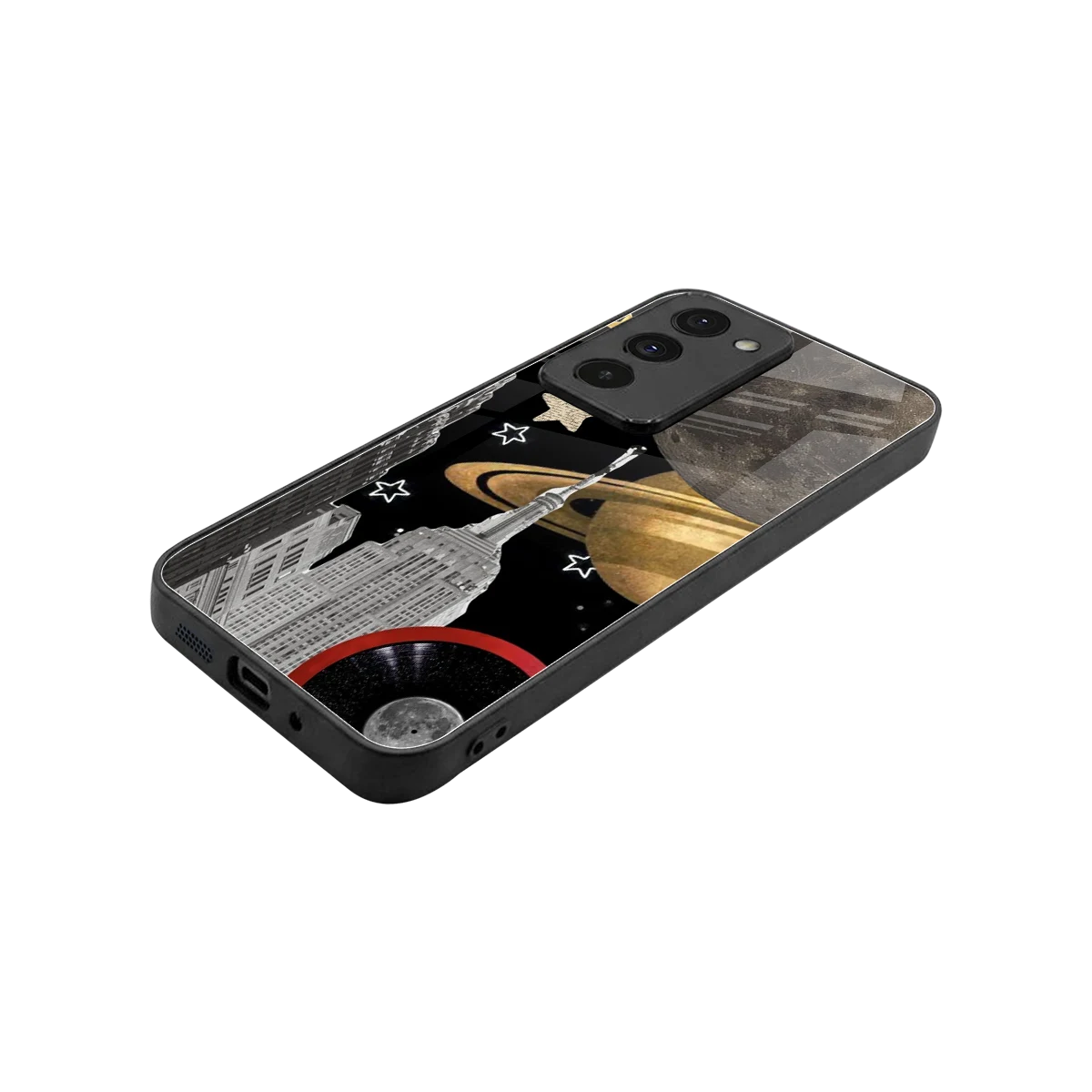 City Cosmos stylish phone case for redmi 15 5g | glossy glass and slim fit