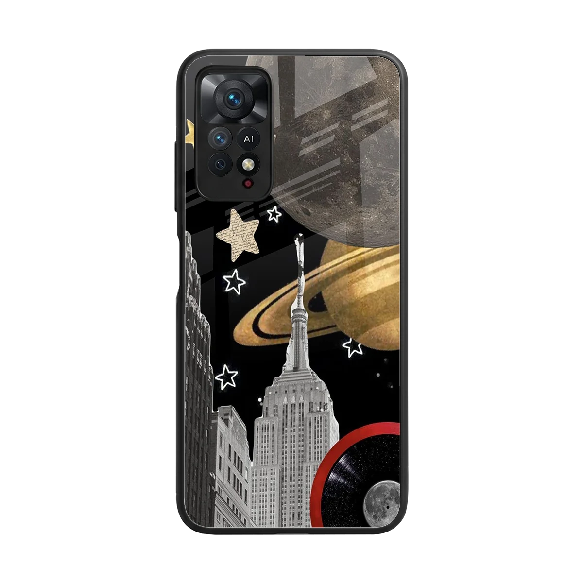 City Cosmos back phone cover | glass case for redmi note 11 pro