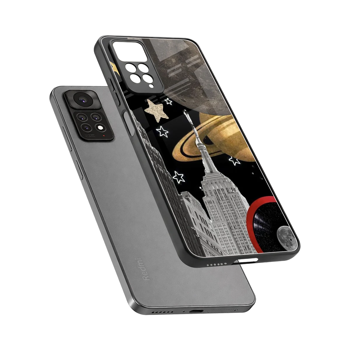City Cosmos sleek redmi note 11 pro cover with tempered glass back and TPU edges