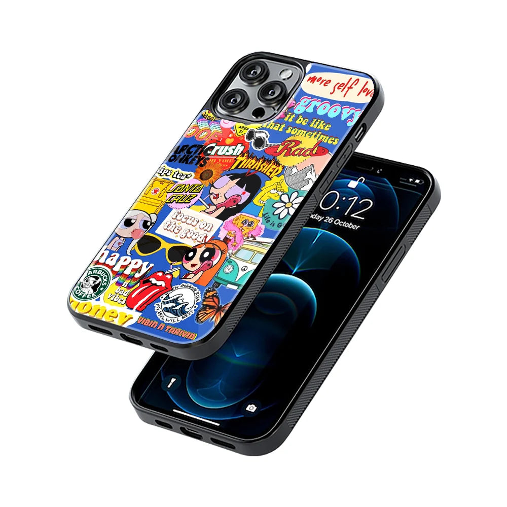 Protective Glass Back Phone Case Compatible with iPhone, Samsung, OnePlus, Pixel & More