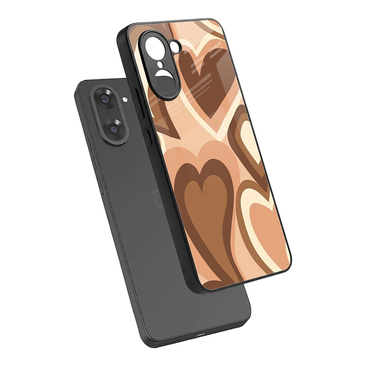 Cocoa Heartbeat sleek oneplus nord ce5 5g cover with tempered glass back and TPU edges