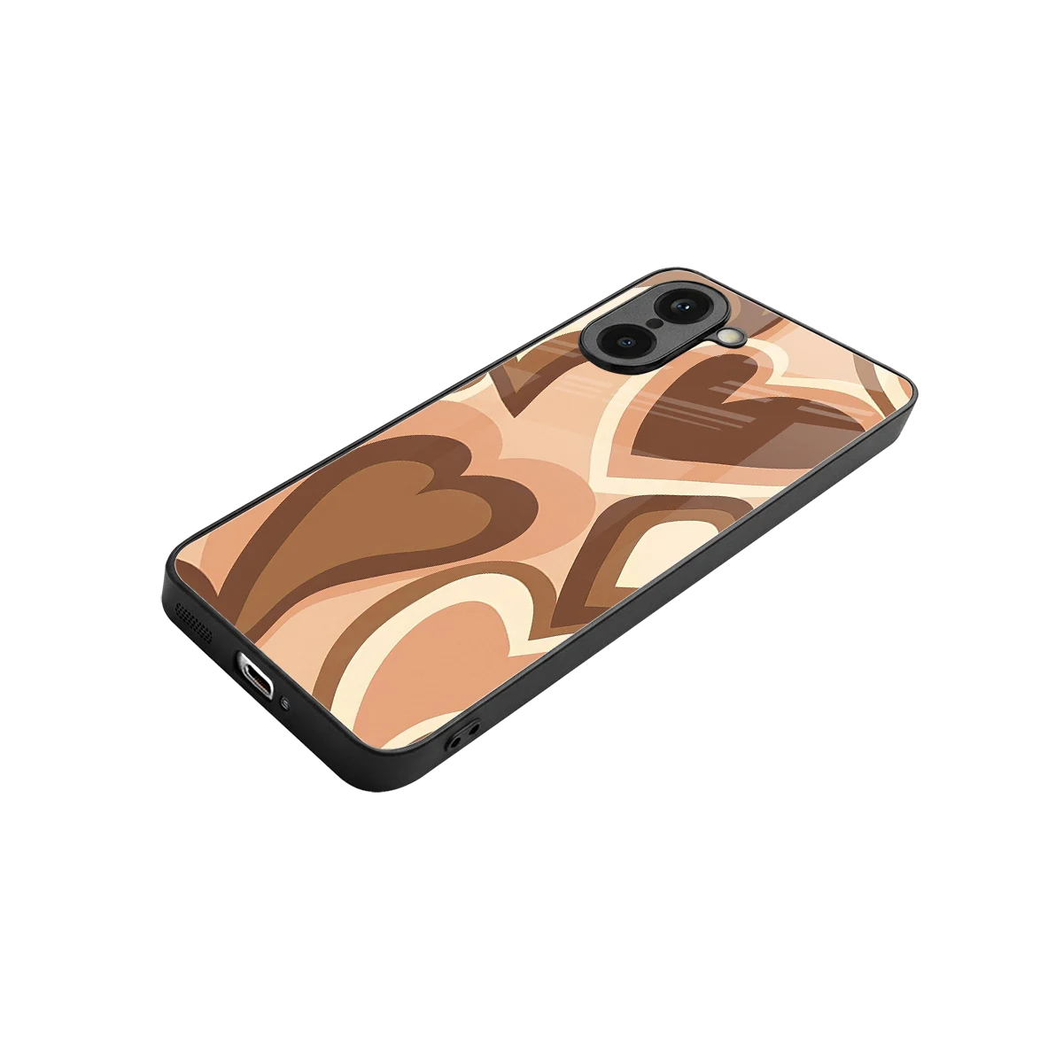 Cocoa Heartbeat stylish phone case for oneplus nord ce5 5g | glossy glass and slim fit