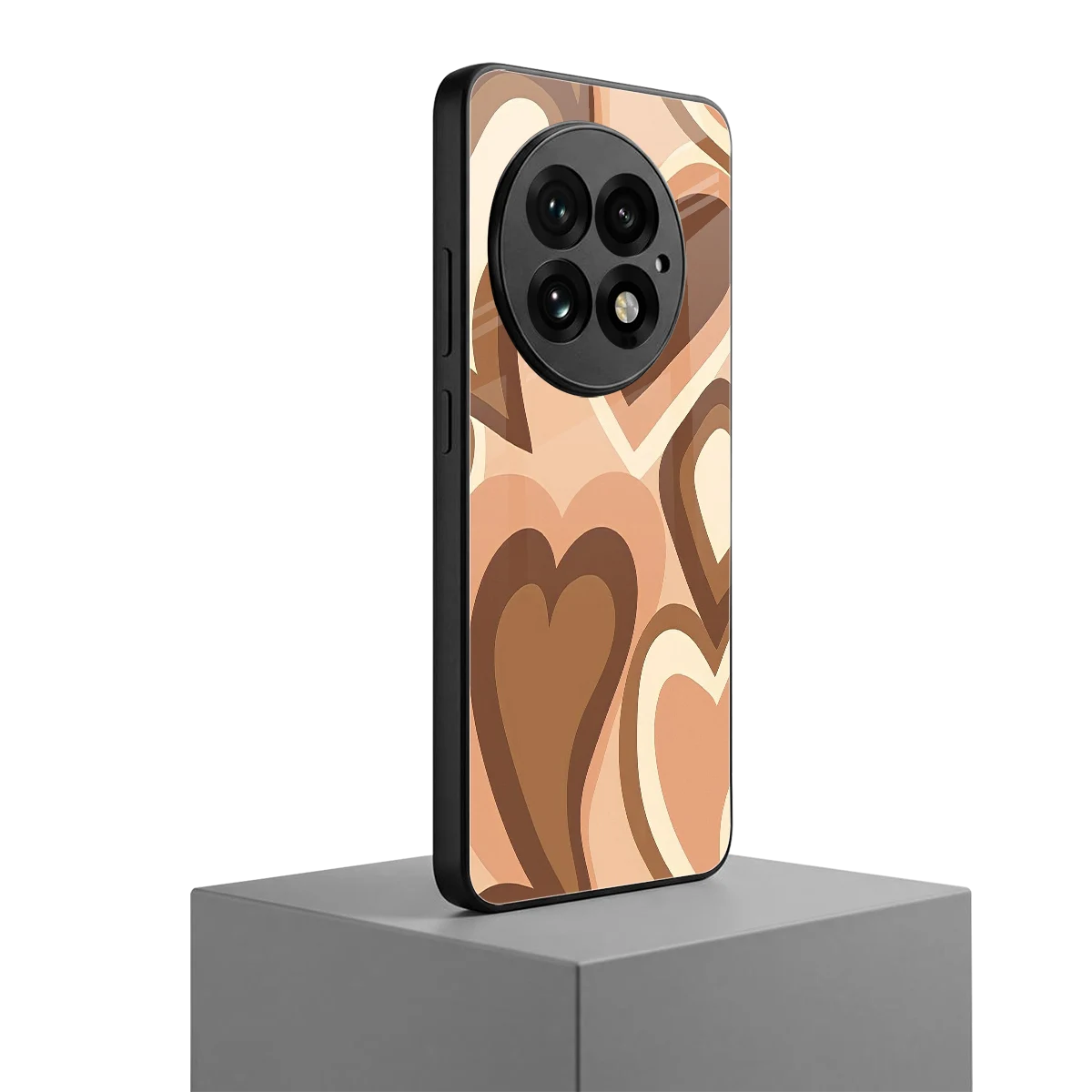 Cocoa Heartbeat oneplus 13 mobile cover | shockproof glass phone case
