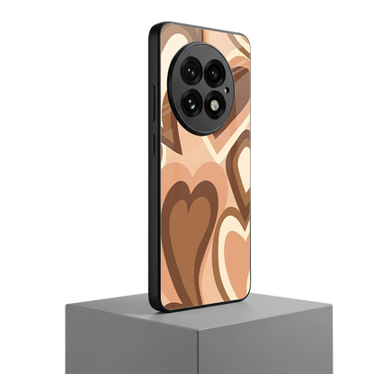 Cocoa Heartbeat oneplus 13 mobile cover | shockproof glass phone case