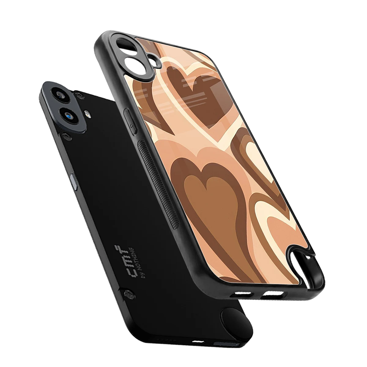 Cocoa Heartbeat sleek cmf nothing phone 1 cover with tempered glass back and TPU edges