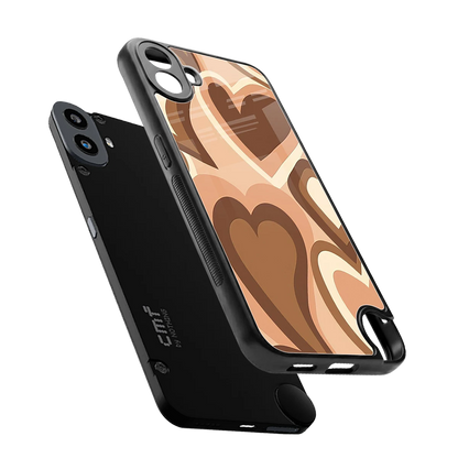 Cocoa Heartbeat sleek cmf nothing phone 1 cover with tempered glass back and TPU edges