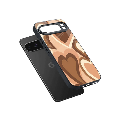 Cocoa Heartbeat sleek google pixel 10 pro xl cover with tempered glass back and TPU edges