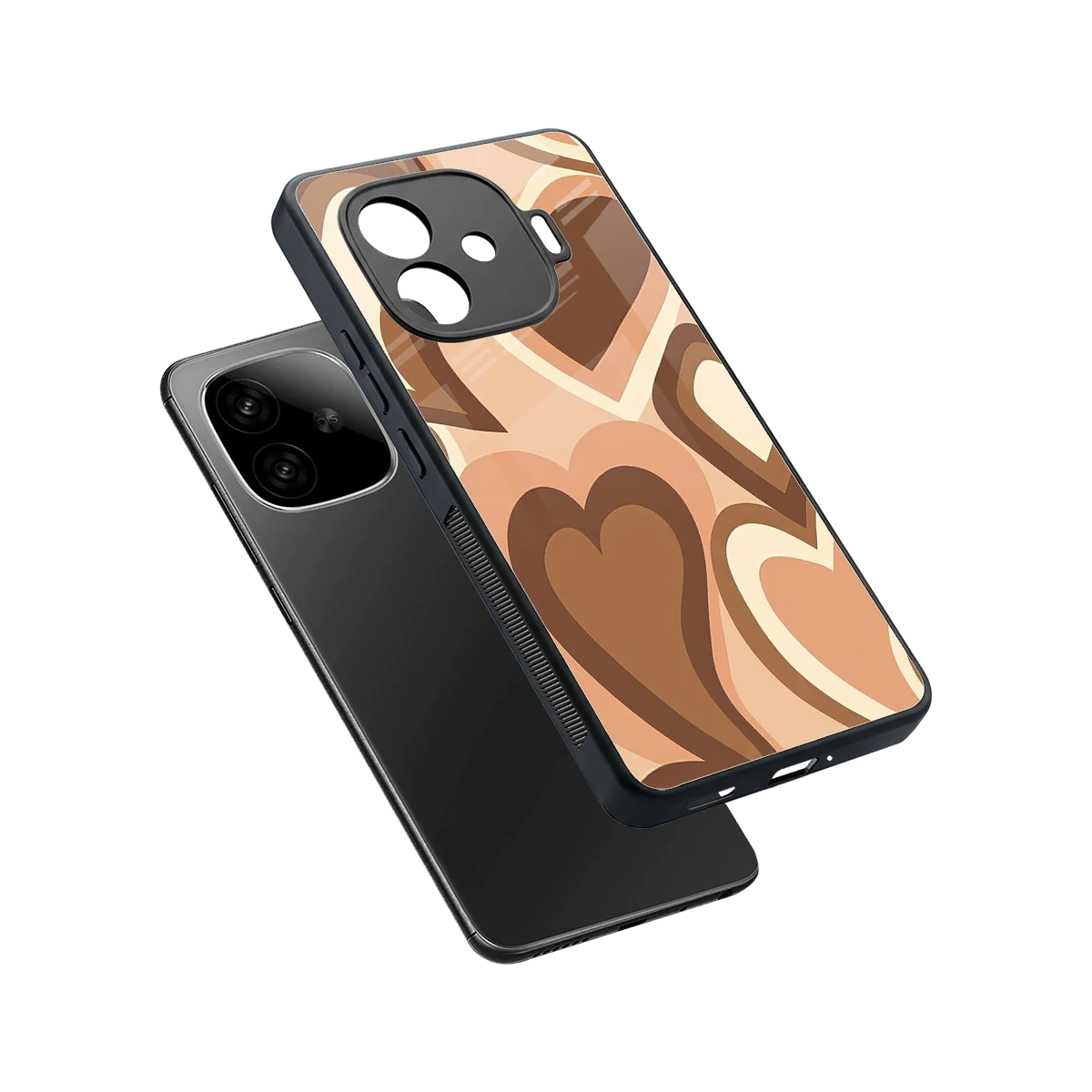 Cocoa Heartbeat sleek iqoo neo 10r 5g cover with tempered glass back and TPU edges