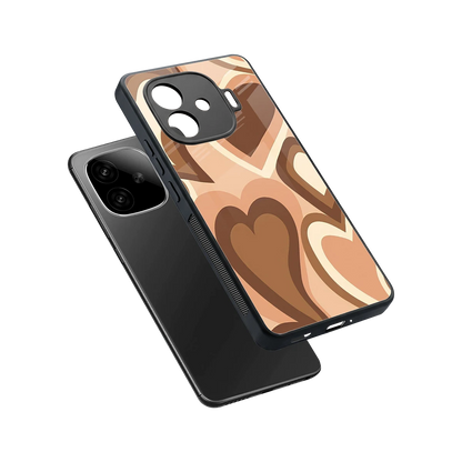 Cocoa Heartbeat sleek iqoo neo 10r 5g cover with tempered glass back and TPU edges