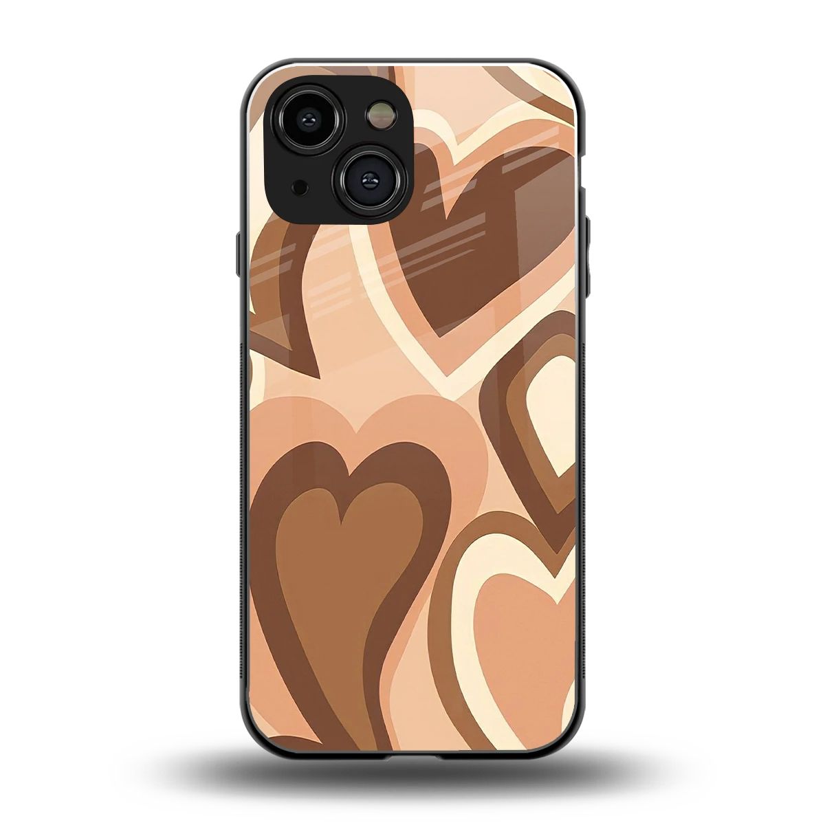 Cocoa Heartbeat back phone cover | glass case for iphone 13 mini