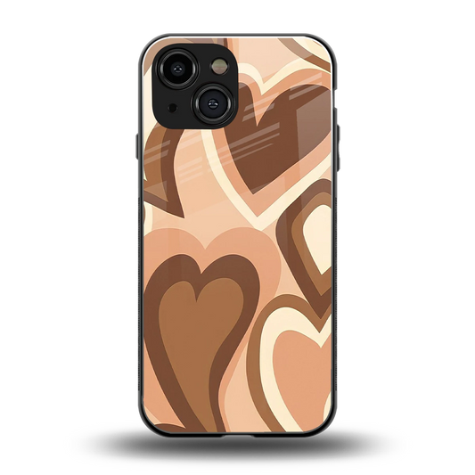 Cocoa Heartbeat back phone cover | glass case for iphone 13 mini