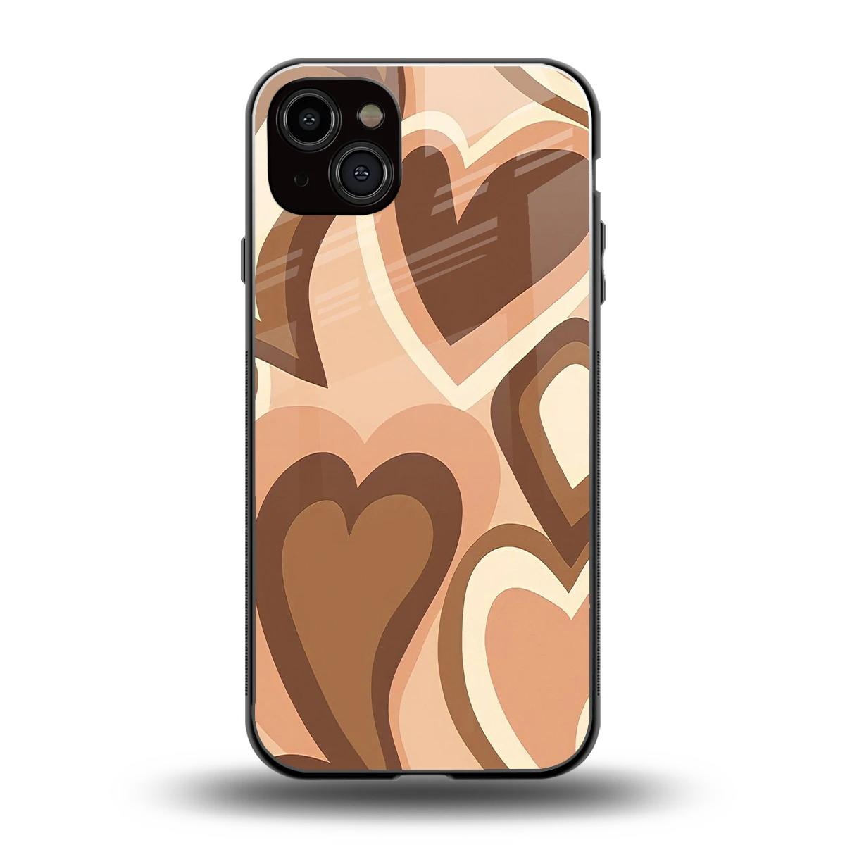 Cocoa Heartbeat back phone cover | glass case for iphone 14 plus