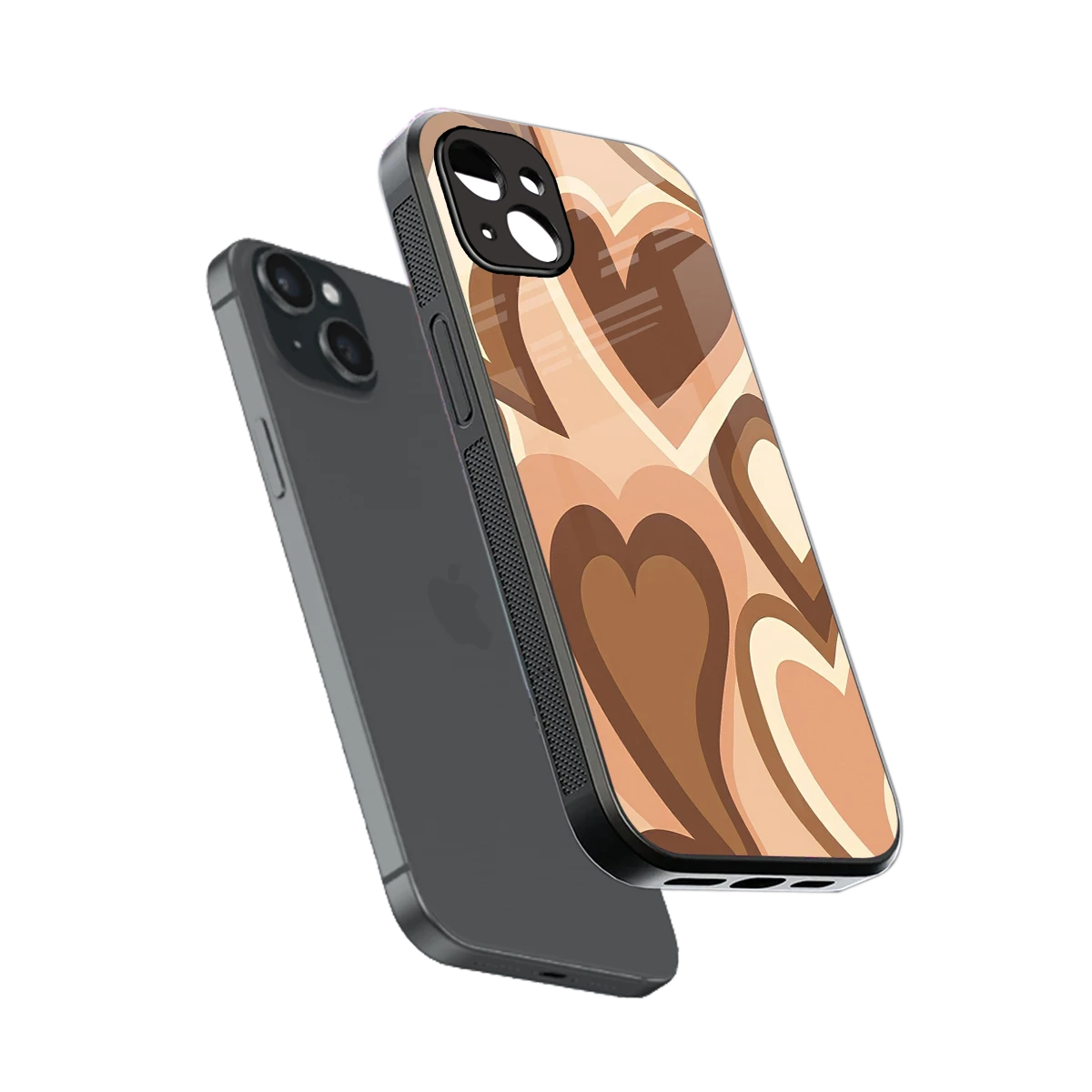 Cocoa Heartbeat sleek iphone 14 plus cover with tempered glass back and TPU edges