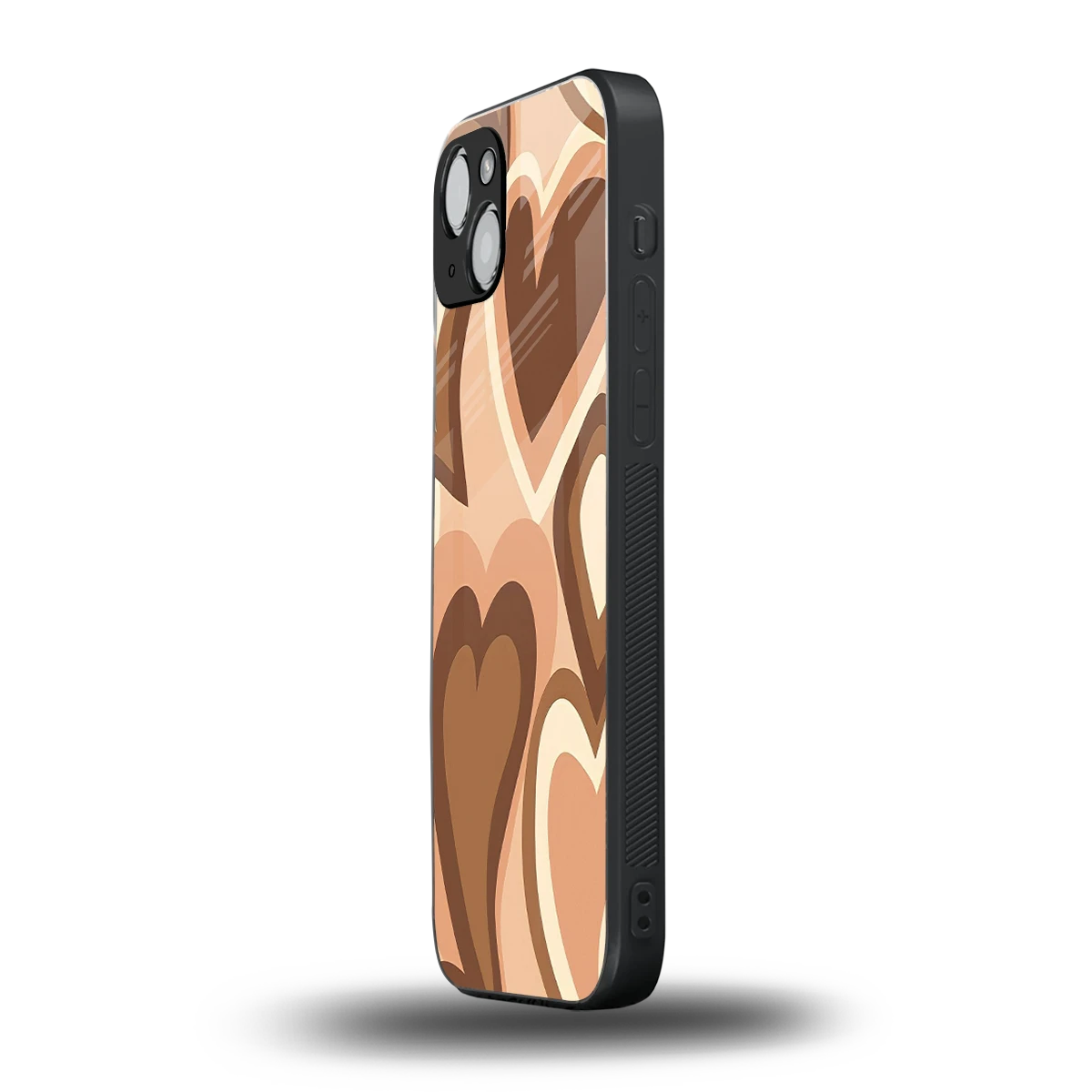Cocoa Heartbeat iphone 14 plus mobile cover | shockproof glass phone case