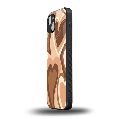 Cocoa Heartbeat iphone 14 plus mobile cover | shockproof glass phone case