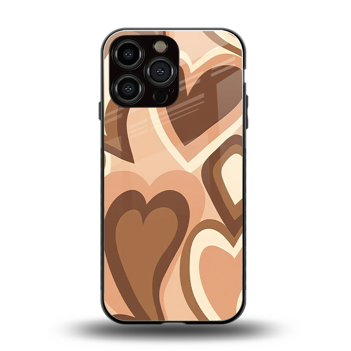 Cocoa Heartbeat back phone cover | glass case for iphone 15 pro max