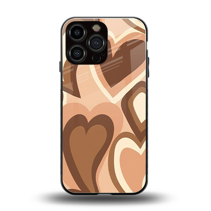 Cocoa Heartbeat back phone cover | glass case for iphone 15 pro max