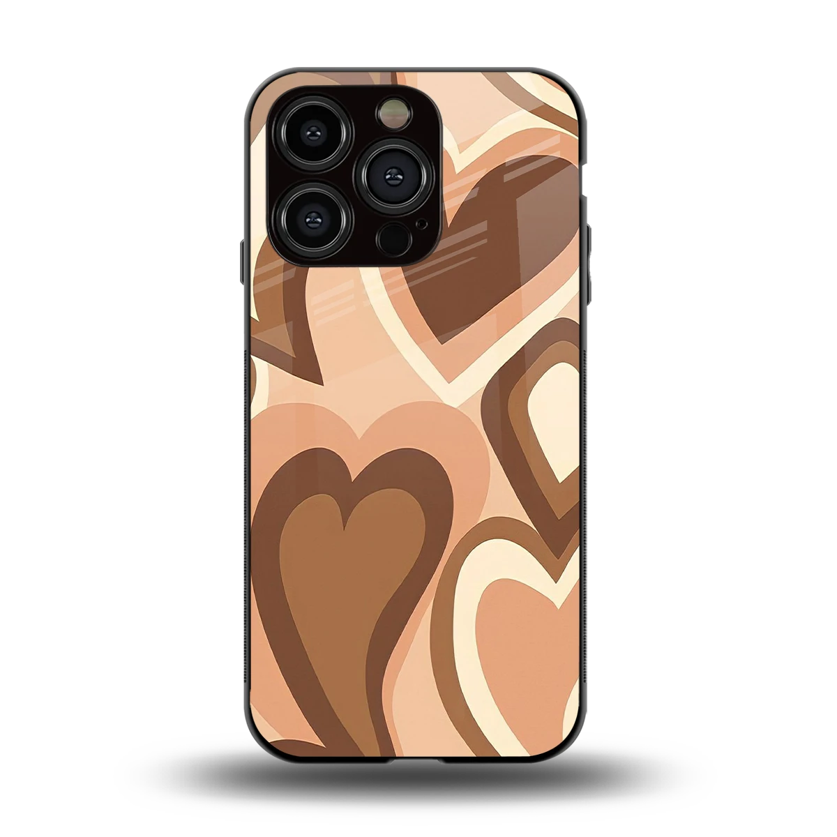 Cocoa Heartbeat back phone cover | glass case for iphone 15 pro