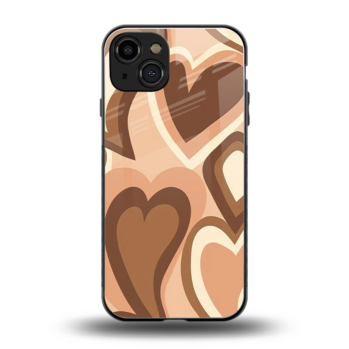 Cocoa Heartbeat back phone cover | glass case for iphone 15
