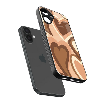 Cocoa Heartbeat sleek iphone 16 plus cover with tempered glass back and TPU edges