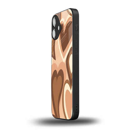 Cocoa Heartbeat iphone 16 plus mobile cover | shockproof glass phone case