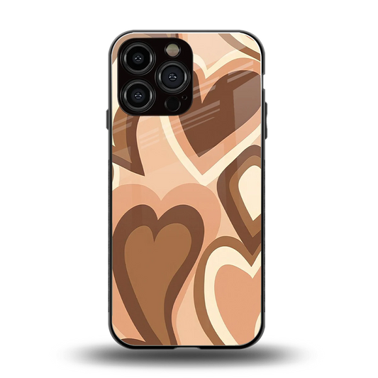 Cocoa Heartbeat back phone cover | glass case for iphone 16 pro max
