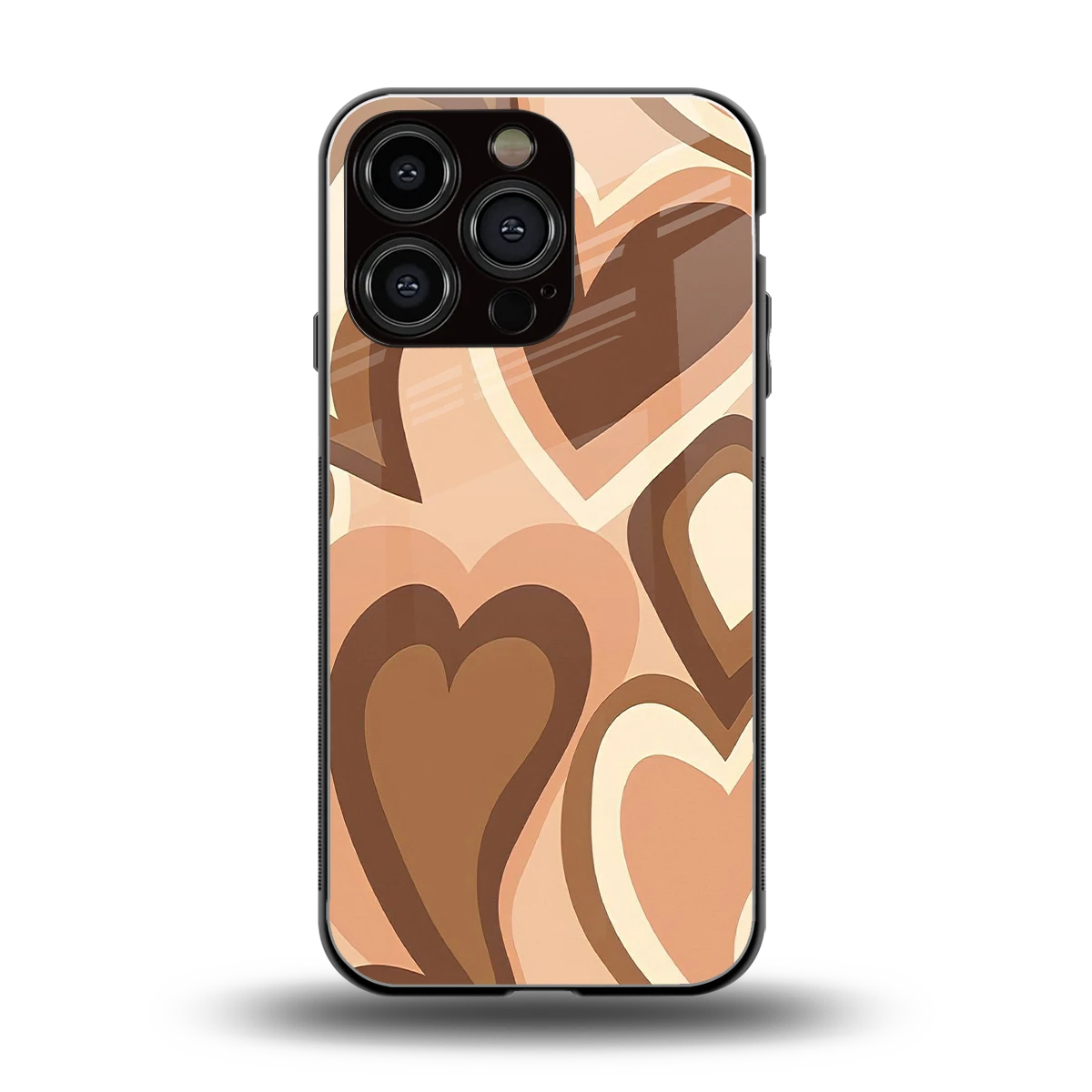 Cocoa Heartbeat back phone cover | glass case for iphone 16 pro