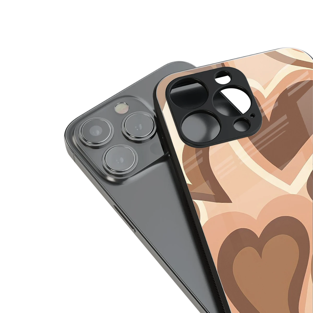 Cocoa Heartbeat stylish phone case for iphone 14 plus | glossy glass and slim fit