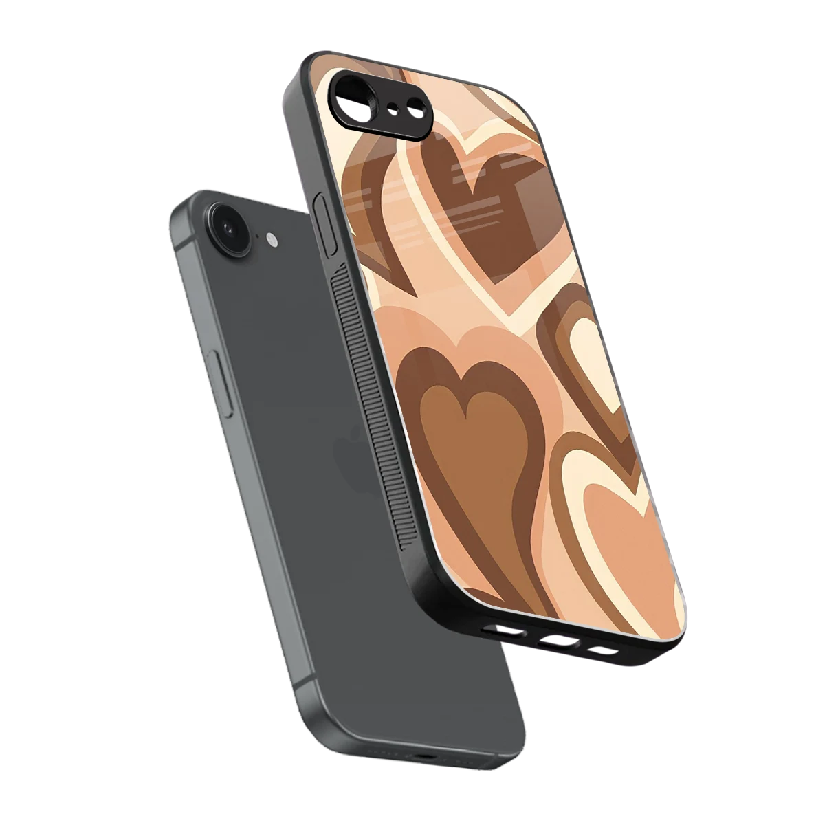 Cocoa Heartbeat sleek iphone 16e cover with tempered glass back and TPU edges