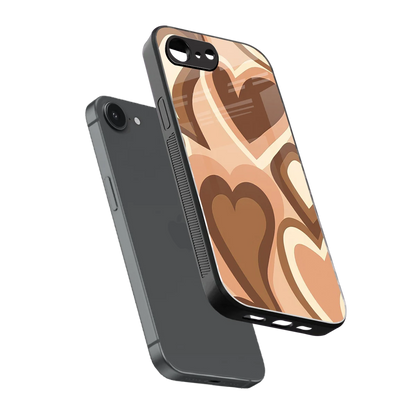 Cocoa Heartbeat sleek iphone 16e cover with tempered glass back and TPU edges