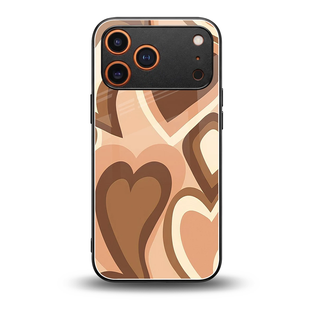 Cocoa Heartbeat back phone cover | glass case for iphone 17 pro max