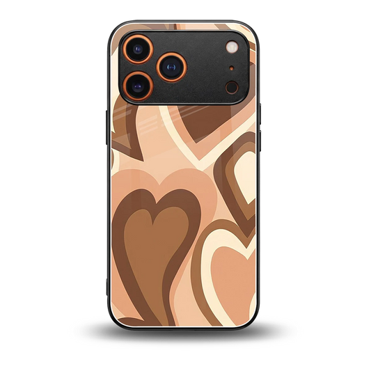 Cocoa Heartbeat back phone cover | glass case for iphone 17 pro max