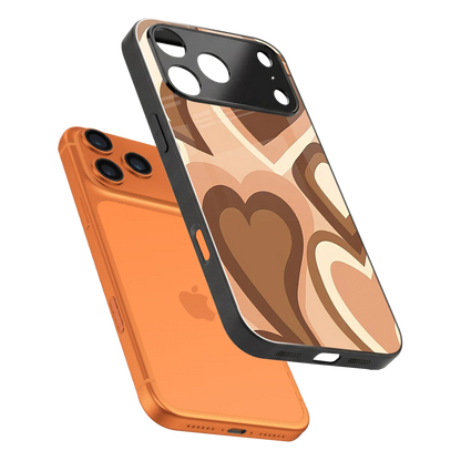 Cocoa Heartbeat sleek iphone 17 pro cover with tempered glass back and TPU edges