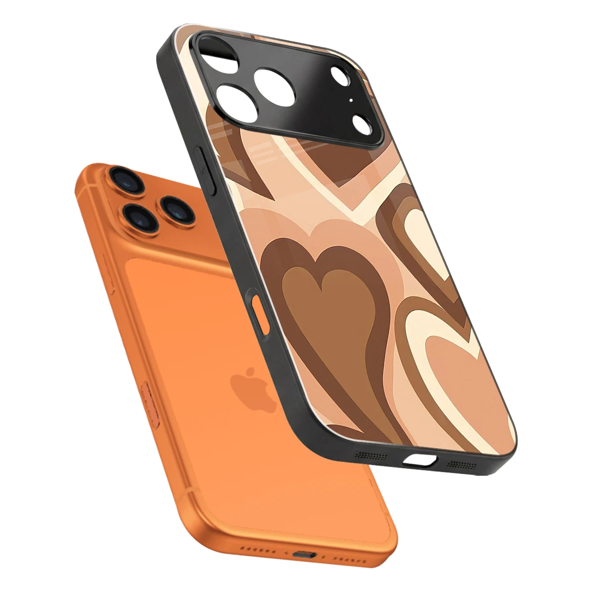 Cocoa Heartbeat sleek iphone 17 pro max cover with tempered glass back and TPU edges