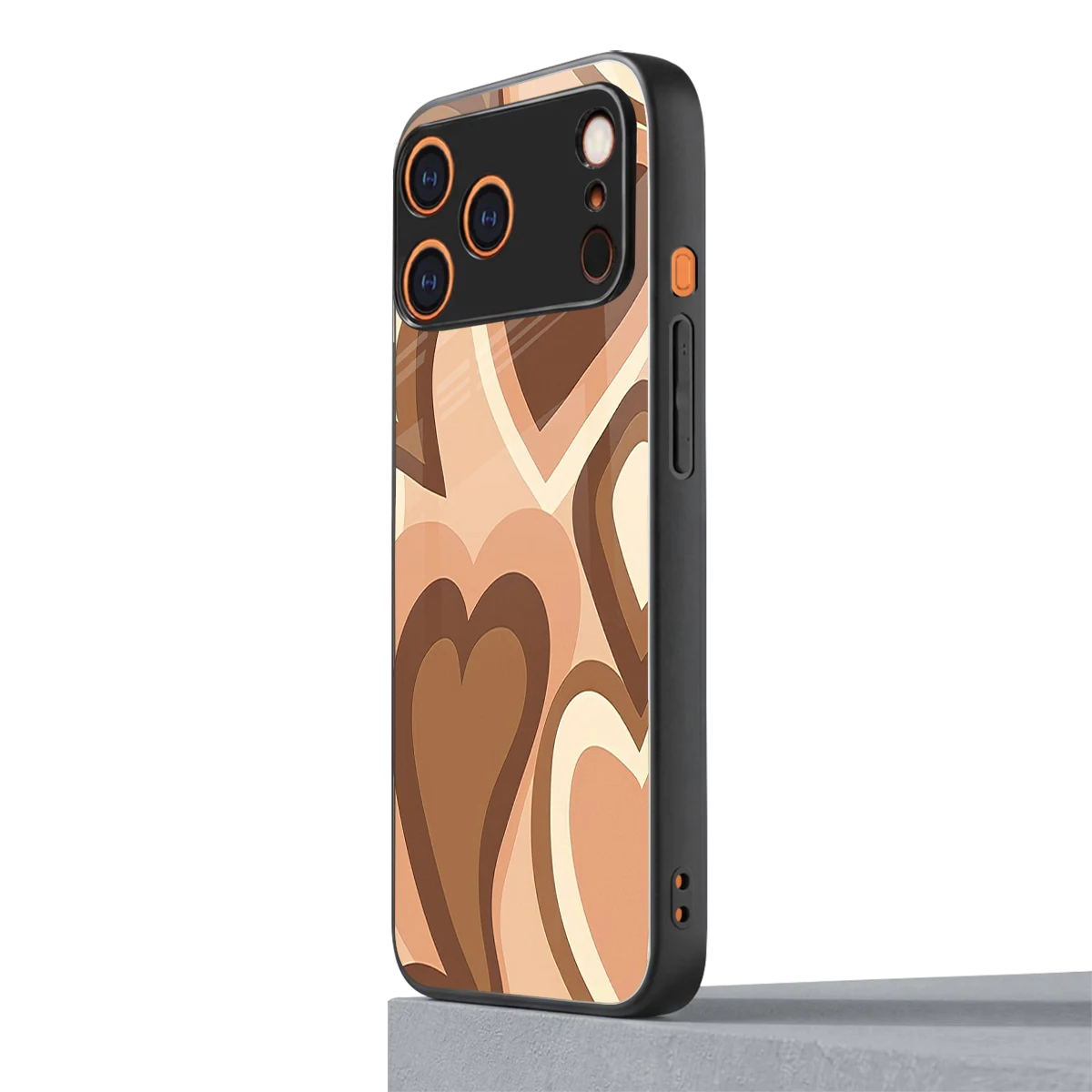 Cocoa Heartbeat iphone 17 pro mobile cover | shockproof glass phone case